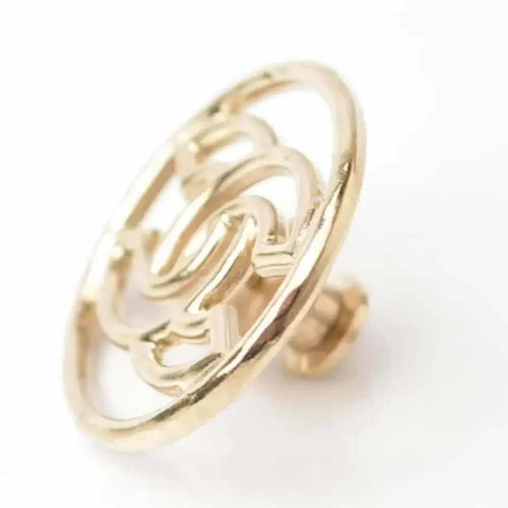 CHANEL Authentic Gold Logo Brooch - Picture 2 of 5